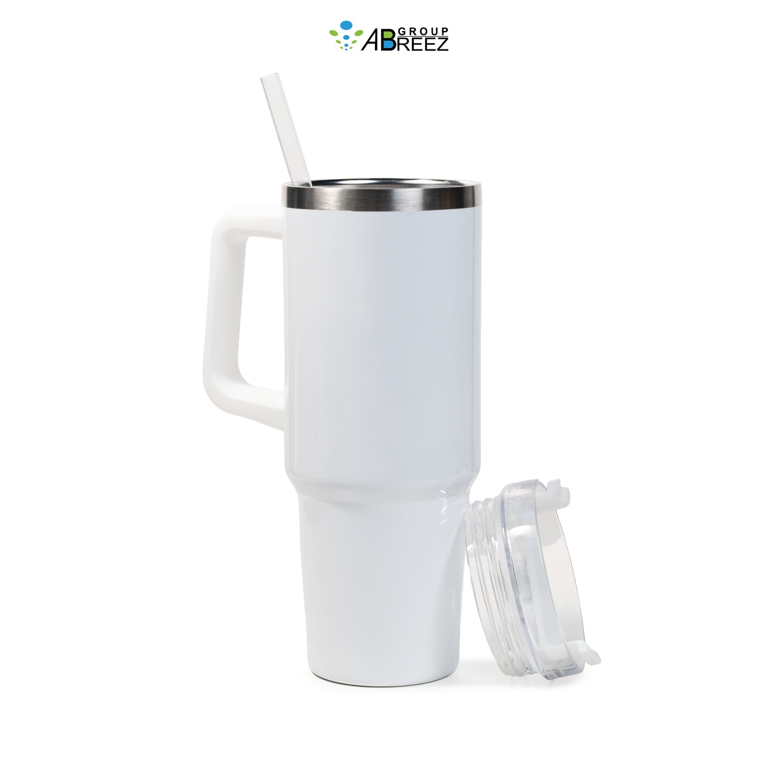 Recycled Stainless Steel Tumbler with Reusable Straw – Metal