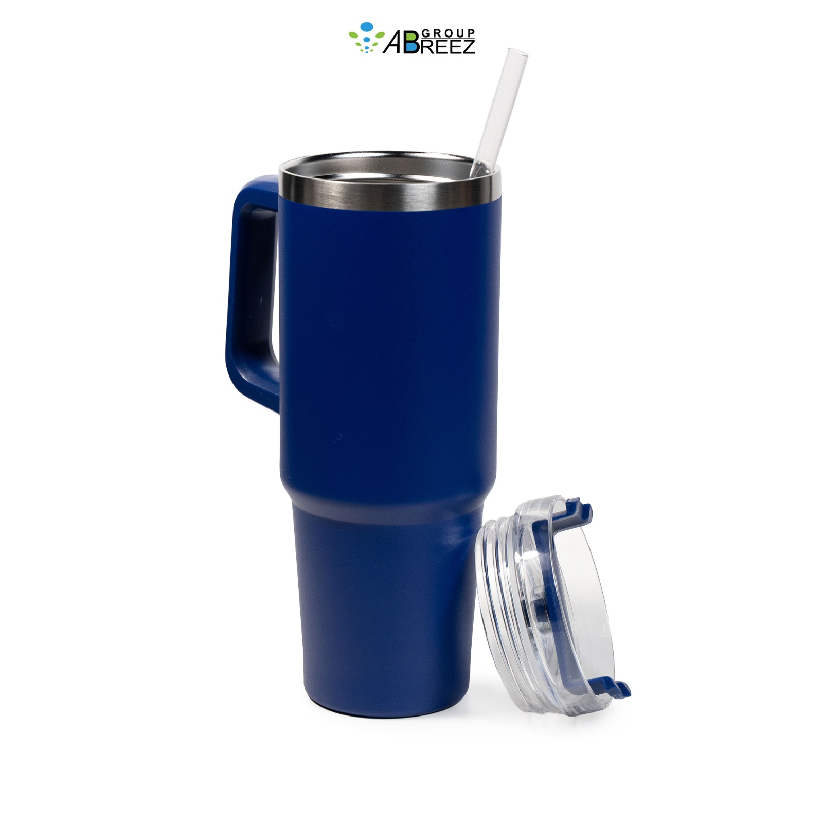 Recycled Stainless Steel Tumbler with Reusable Straw – Metal