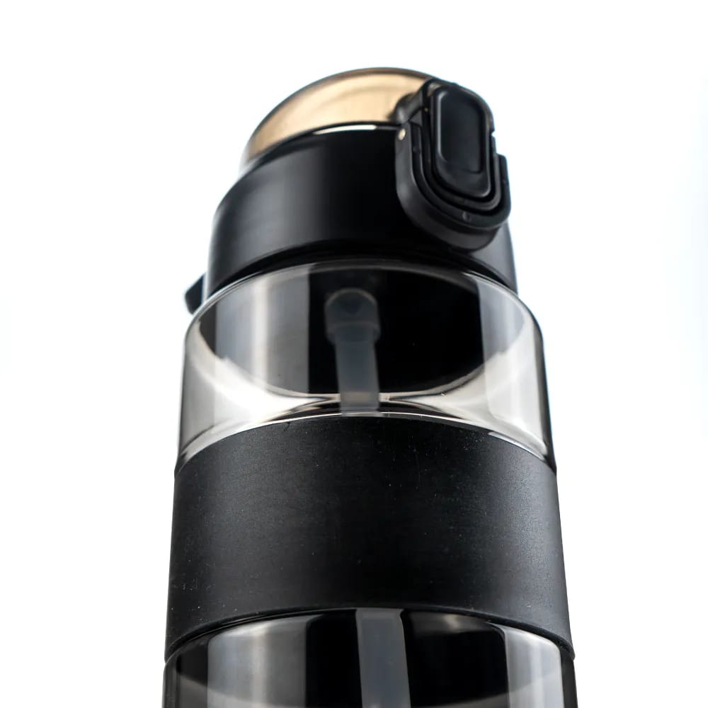 An eco-friendly sports water bottle made from recycled rPET