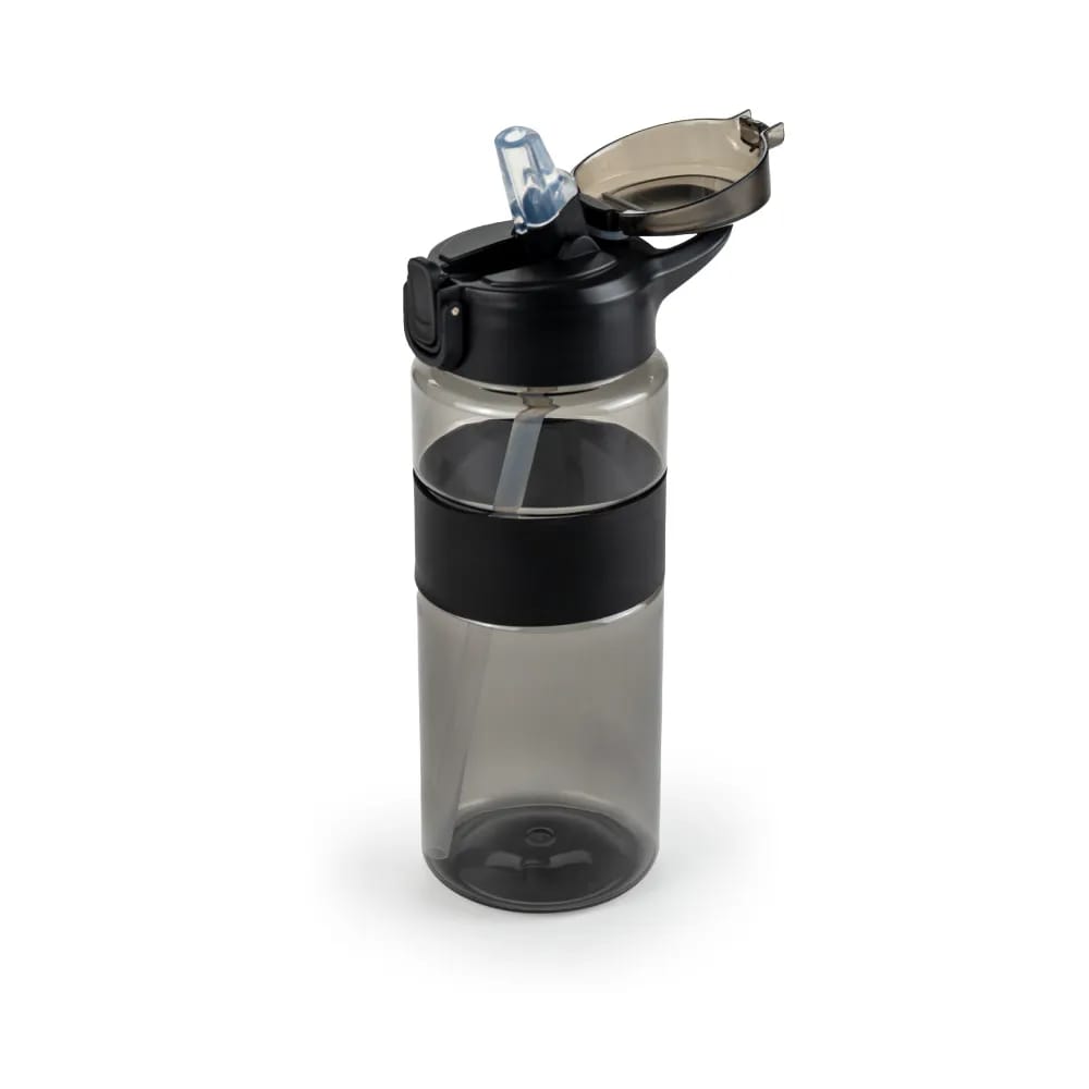 An eco-friendly sports water bottle made from recycled rPET