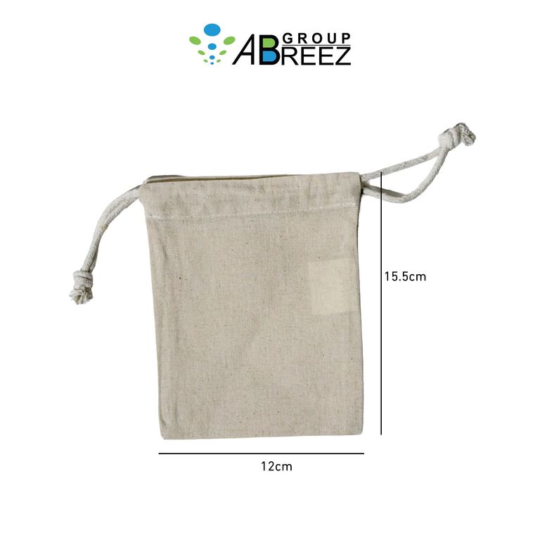 Natural Cotton or Linen Drawstring Bag
