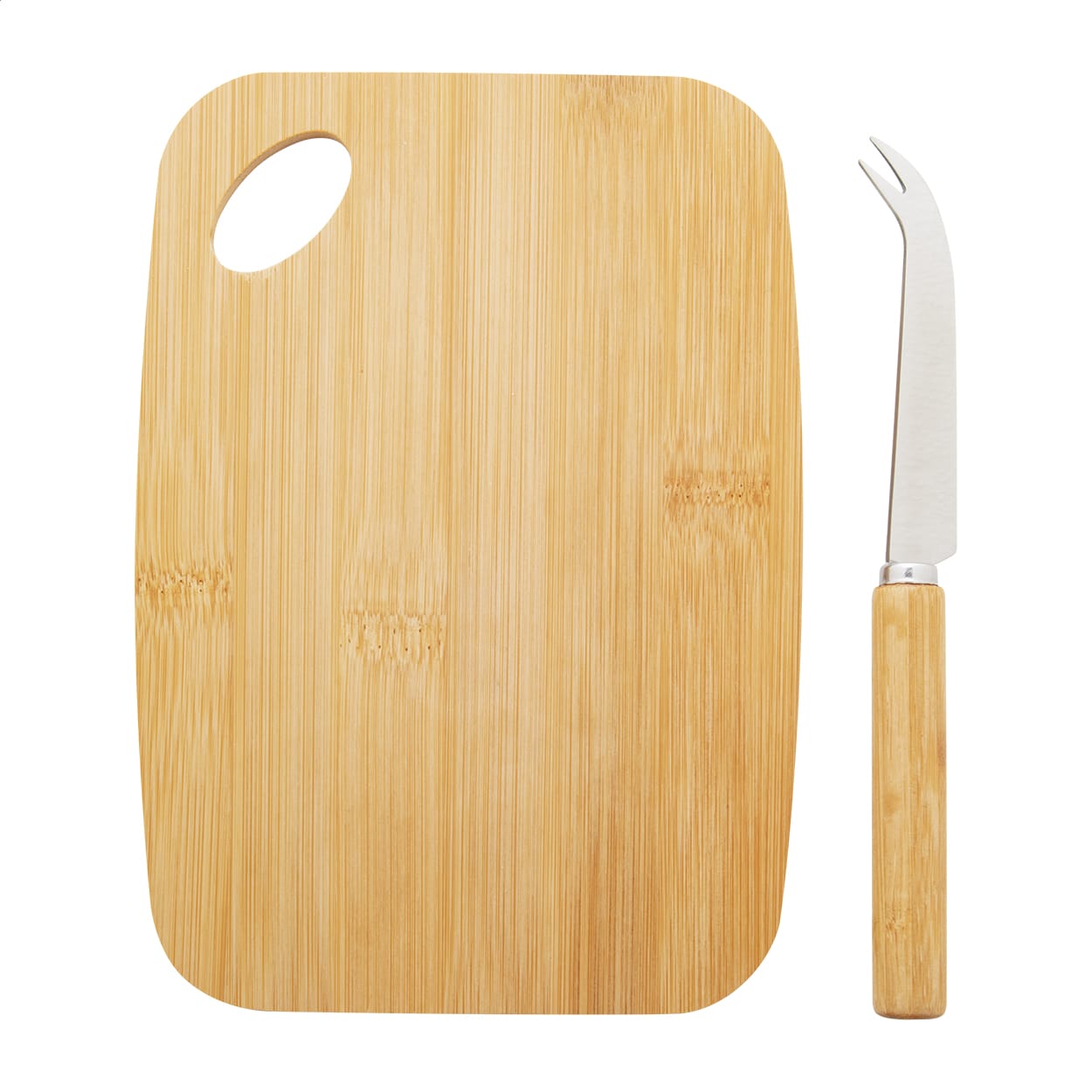 Bamboo Cheese Service Set, Featuring a Natural Bamboo