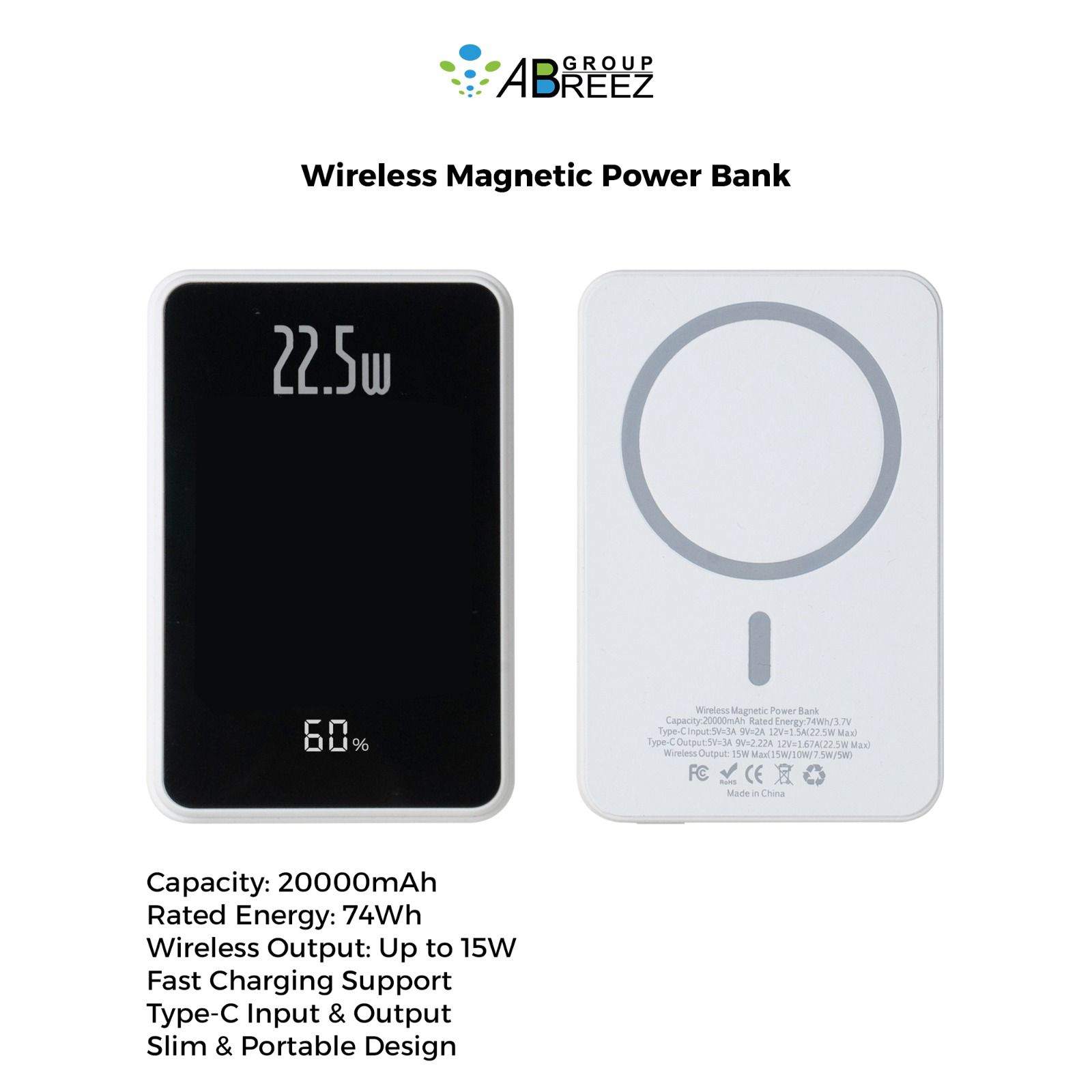 Wireless power bank – Gray