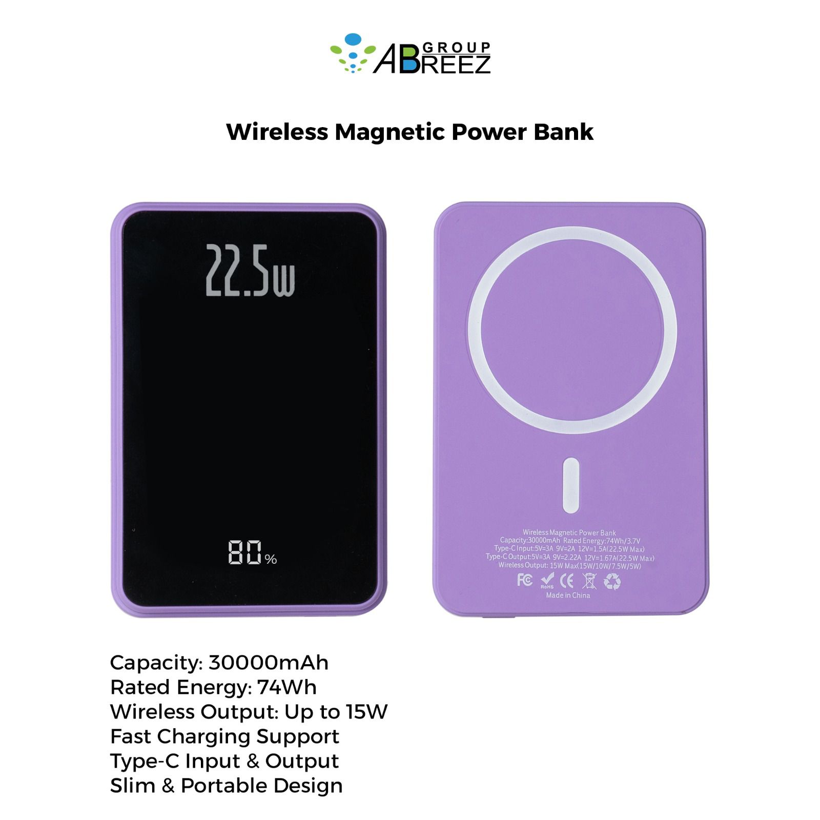 Wireless power bank – Gray