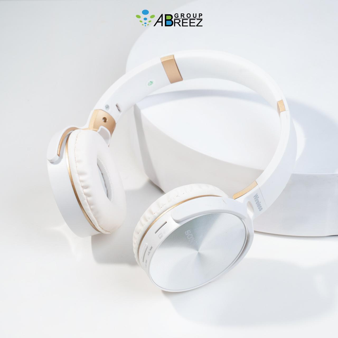 Wireless on-ear headphones, similar in design to Sony extra