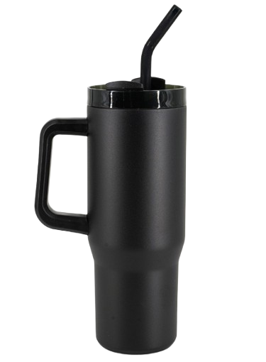 Recycled Stainless Steel Tumbler with Reusable Straw