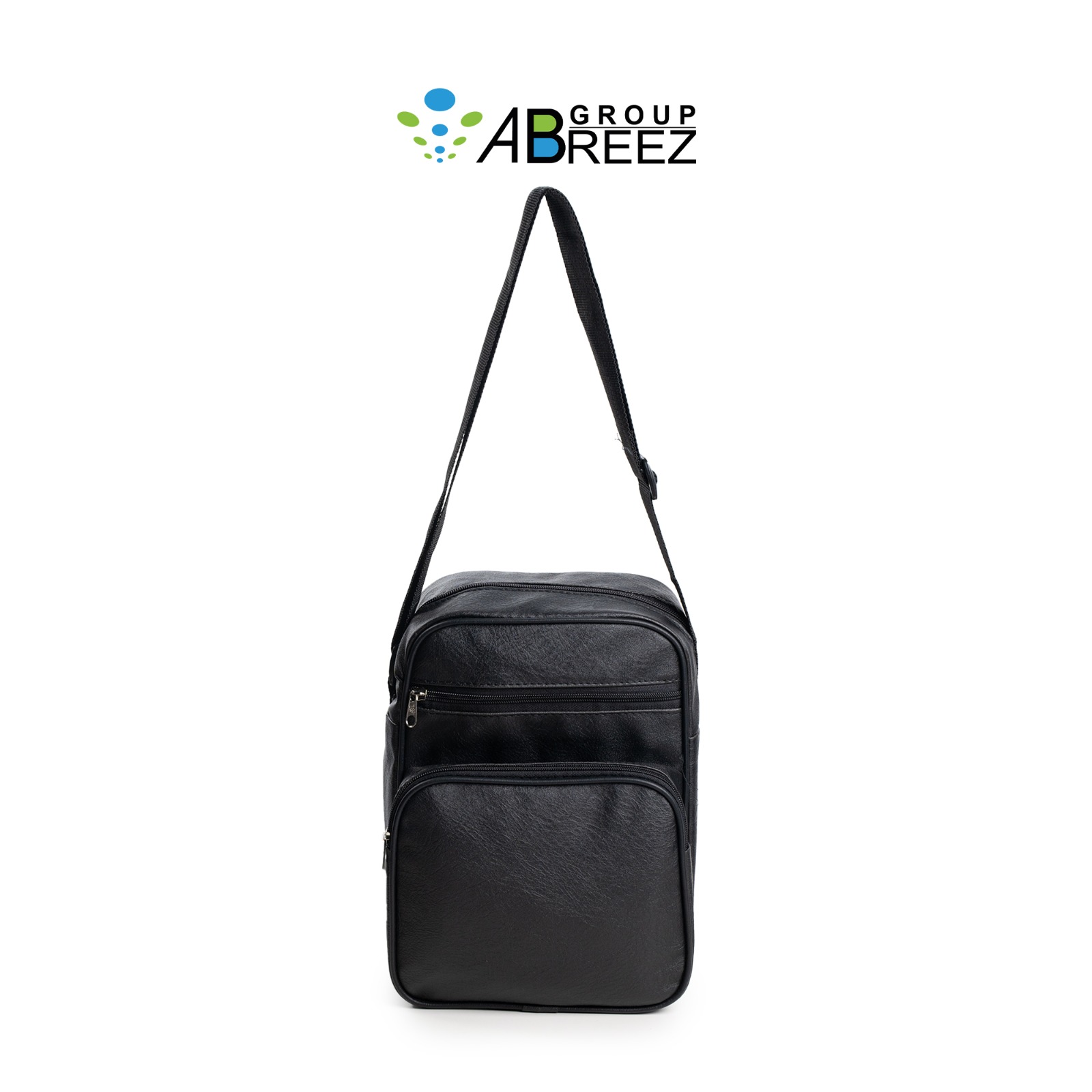 LONU black casual vintage leather crossbody messenger bag