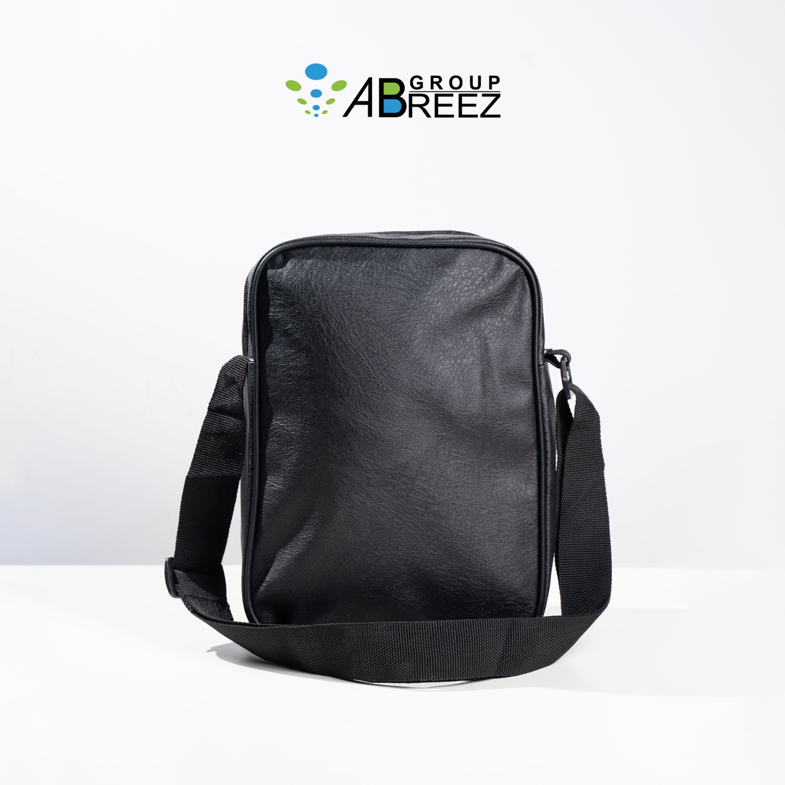 LONU black casual vintage leather crossbody messenger bag