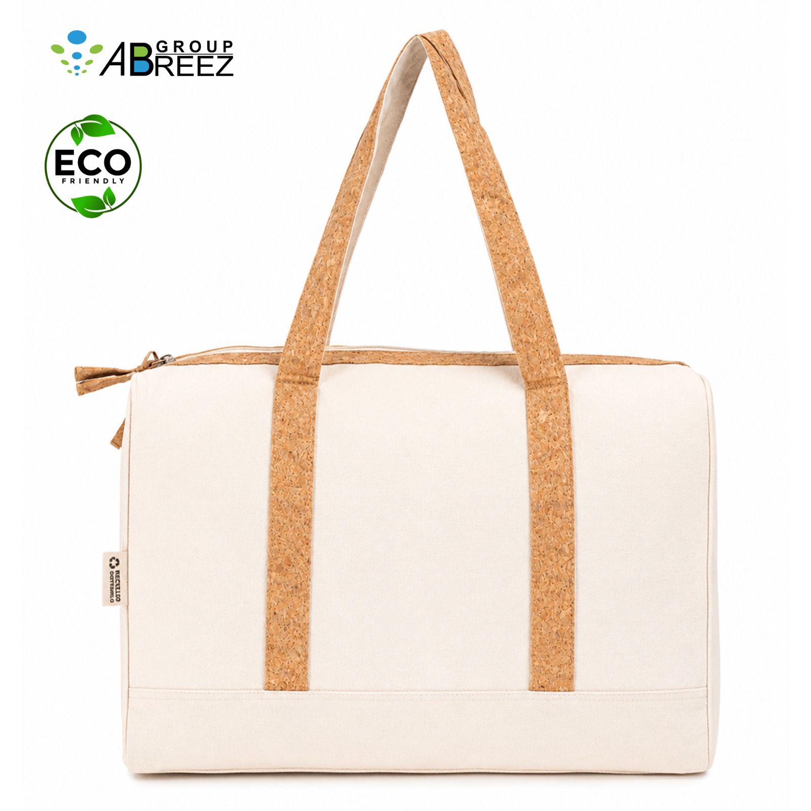 Canvas Weekender Travel Bag with Cork Material Handles