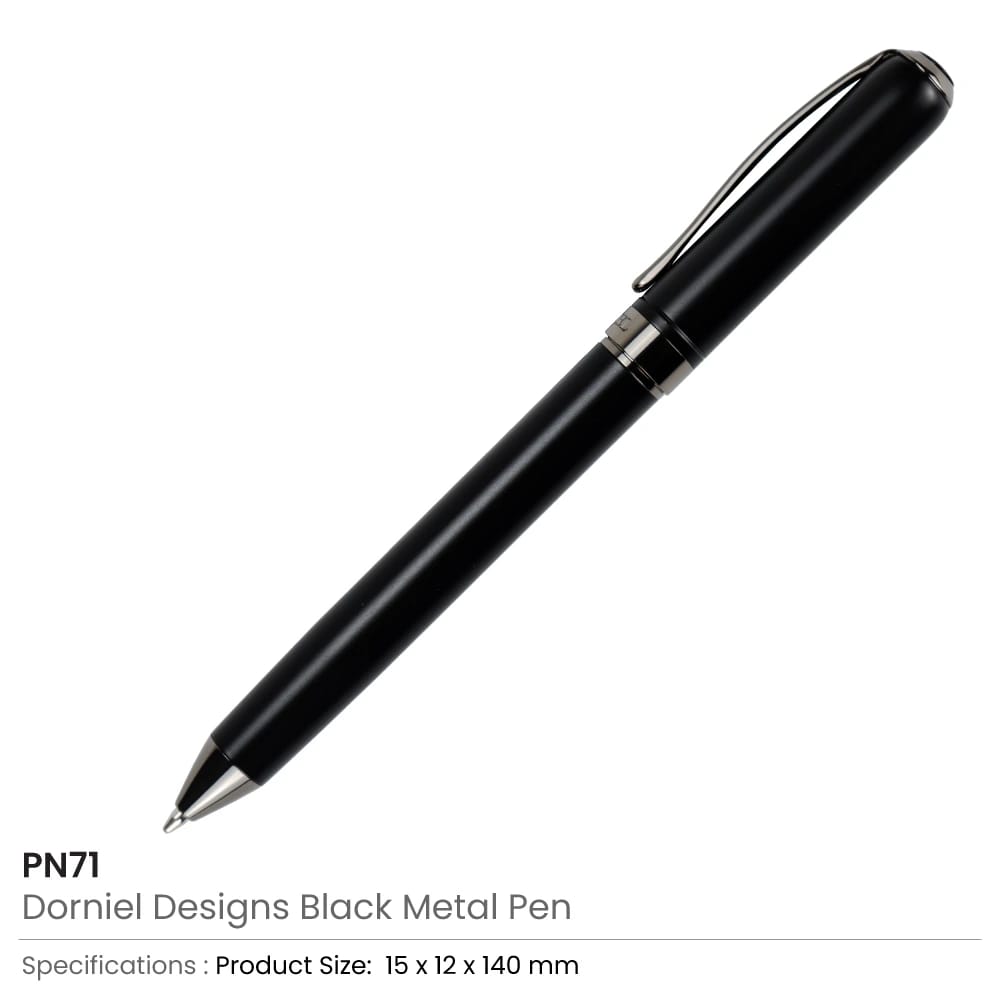 Pen Features a Matte Black Metal Barrel with a Twist-action