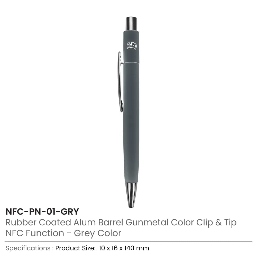 NFC smart pen features a rubberized aluminum barrel