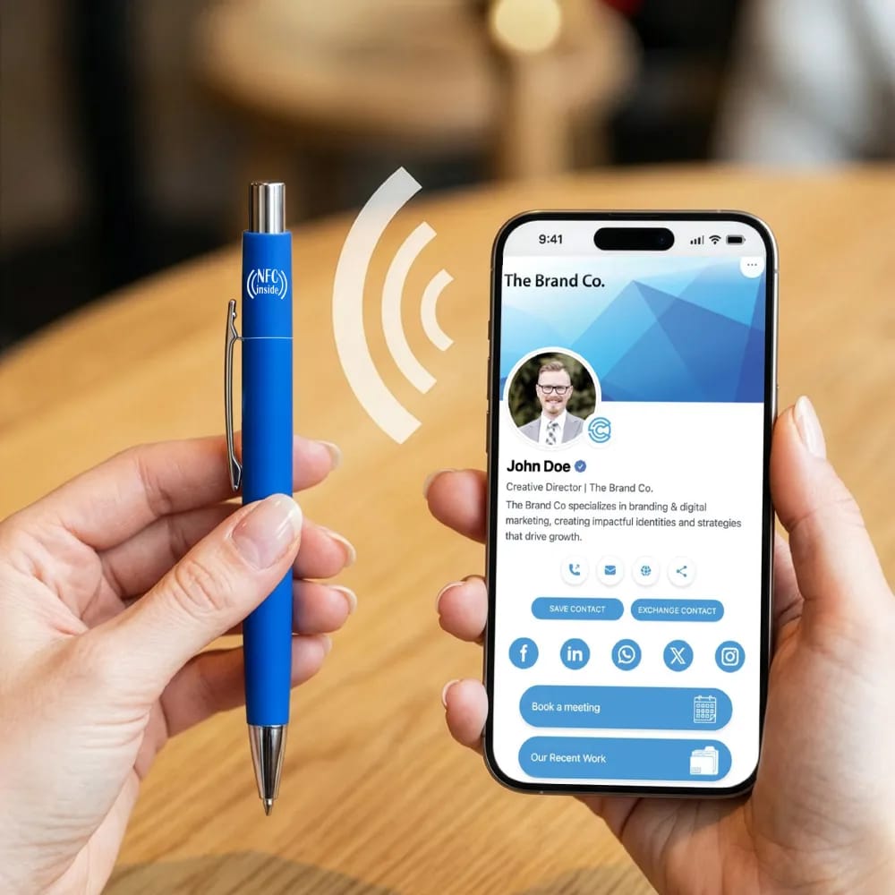 NFC smart pen features a rubberized aluminum barrel