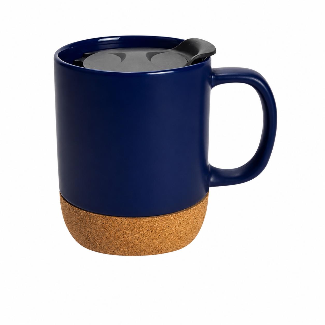 Ceramic Mugs with Lid and Cork Base