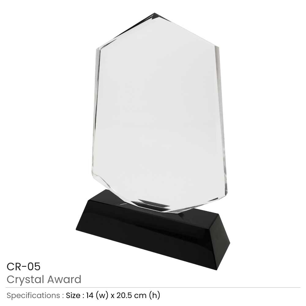 Blank, Faceted, Vertical Hexagonal Crystal Award