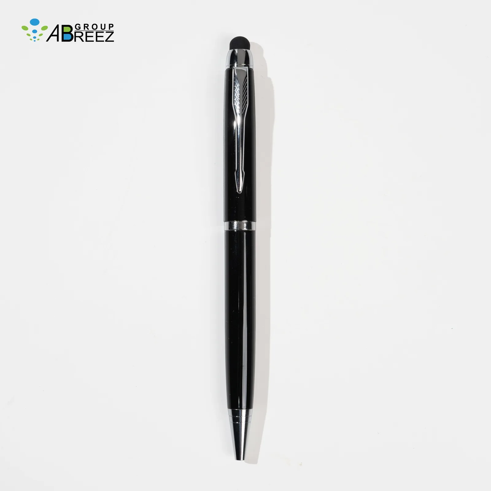 Black A5 Notebook, a Polished Metallic Ballpoint Pen