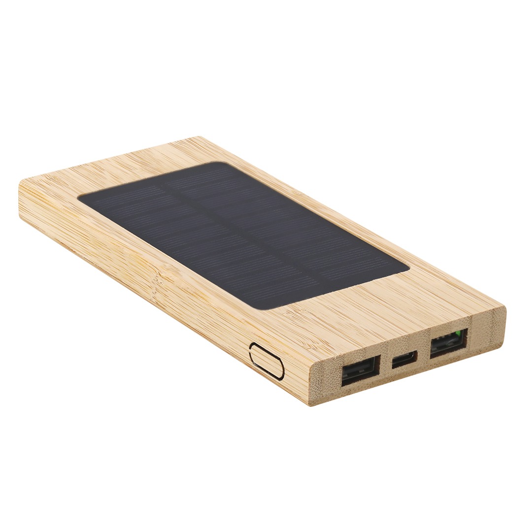 4000mAh Bamboo Solar Power Bank (Item 20859)
