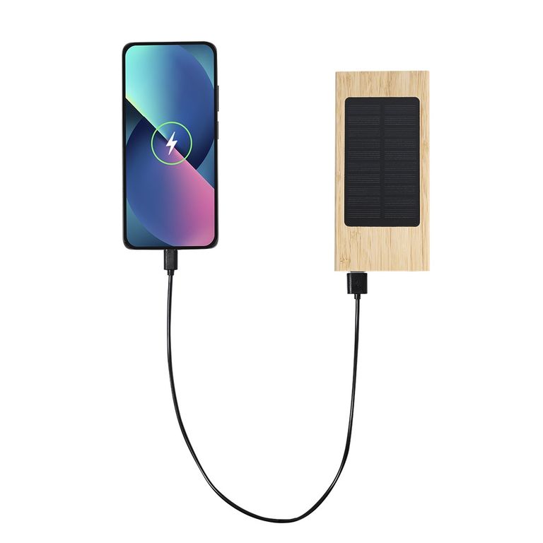 4000mAh Bamboo Solar Power Bank (Item 20859)