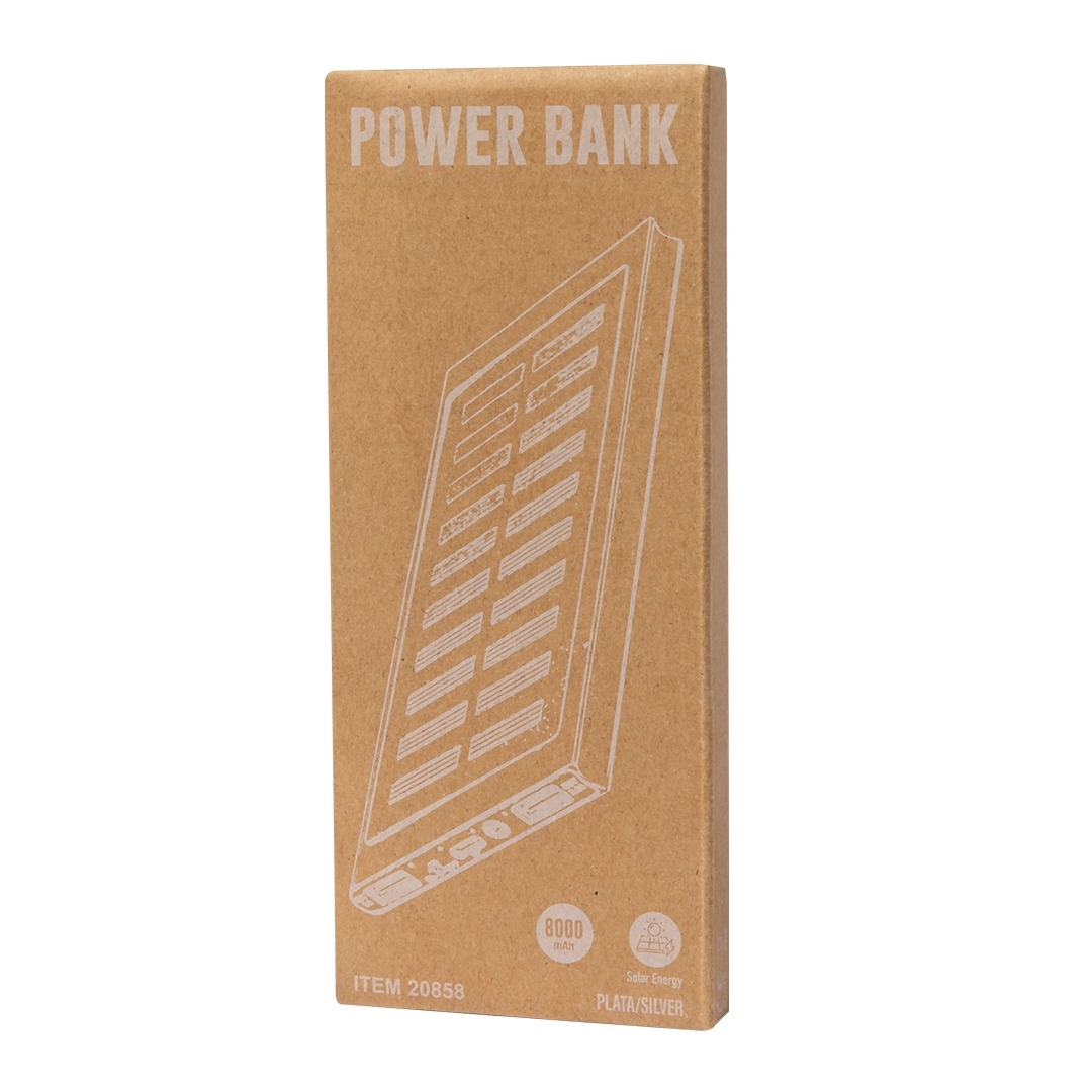 8000 mAh Solar Energy Aluminum Power Bank, Model/item