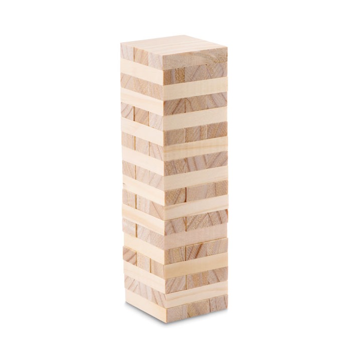 Wooden Block Stacking Game Features a Classic Tumbling