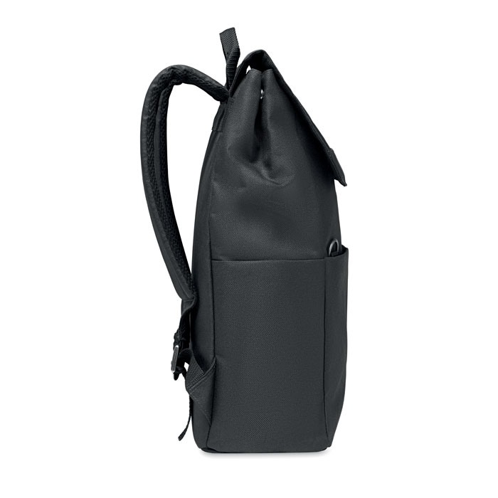 Black DAEGU LAP backpack is constructed from durable 600D