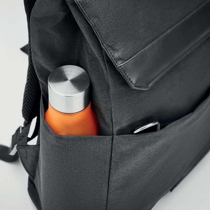 Black DAEGU LAP backpack is constructed from durable 600D