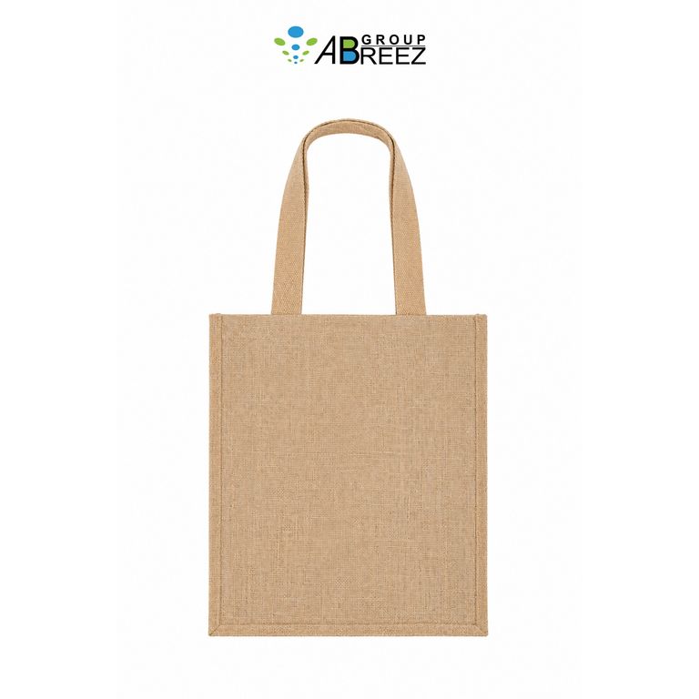 Natural Jute Shopping Tote Bag with Dual Shoulder Handles