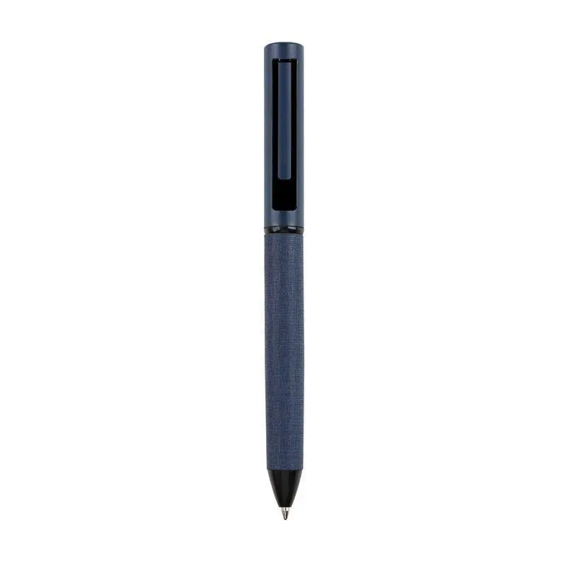 Halle Navy Blue Dual-Texture Metal Pen