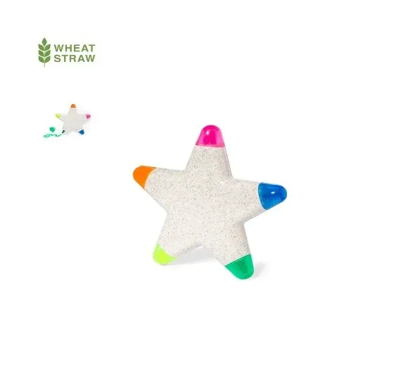 appears to be the Pentar Highlighter Set, a star-shaped multi-color highlighter made from wheat straw and polypropylene