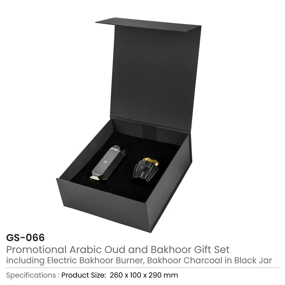 Arabic Oud & Bakhoor Gift Set in Black Magnetic Box