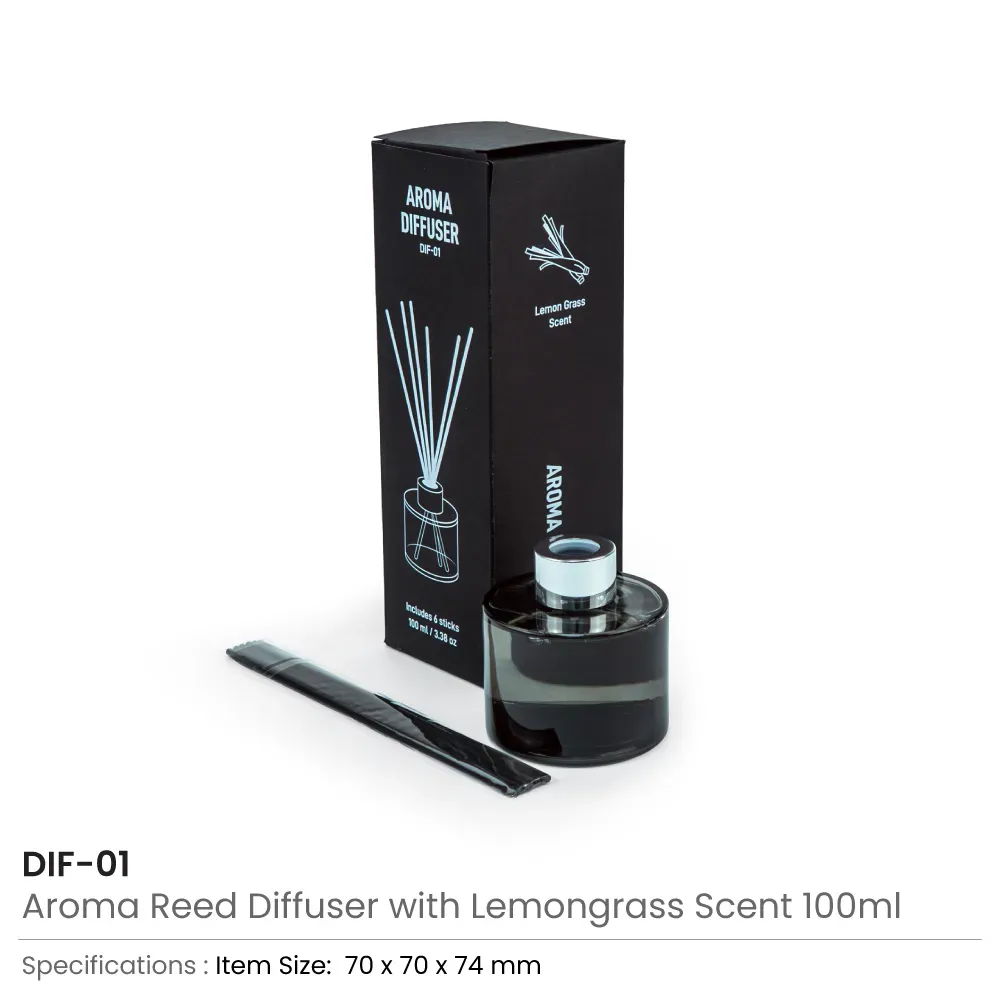 Aroma Reed Diffuser with Lemon Grass Scent 100ml & 6 Pcs Sticks