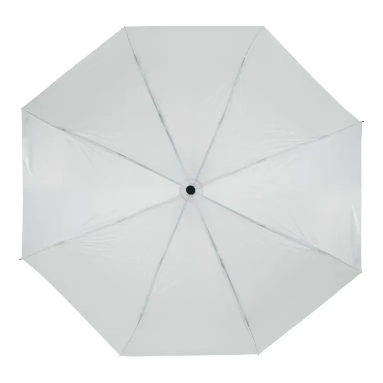 Bi-Fold Umbrella in White with Velcro Closure and Pouch