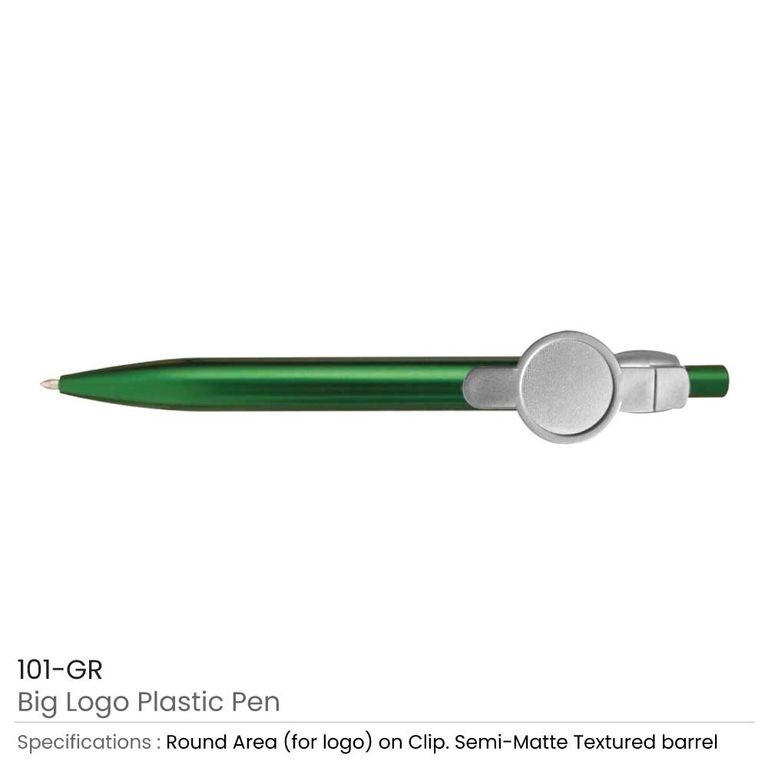 Big Logo Print Plastic Pen