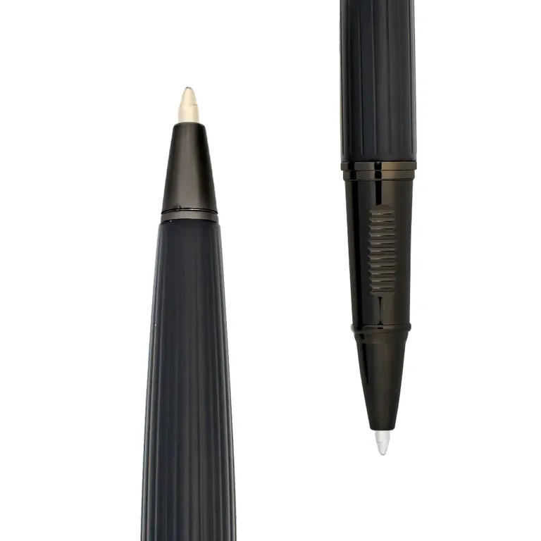 Black Metal Pen Set with Matte & Glossy Finish in PU Leather Box