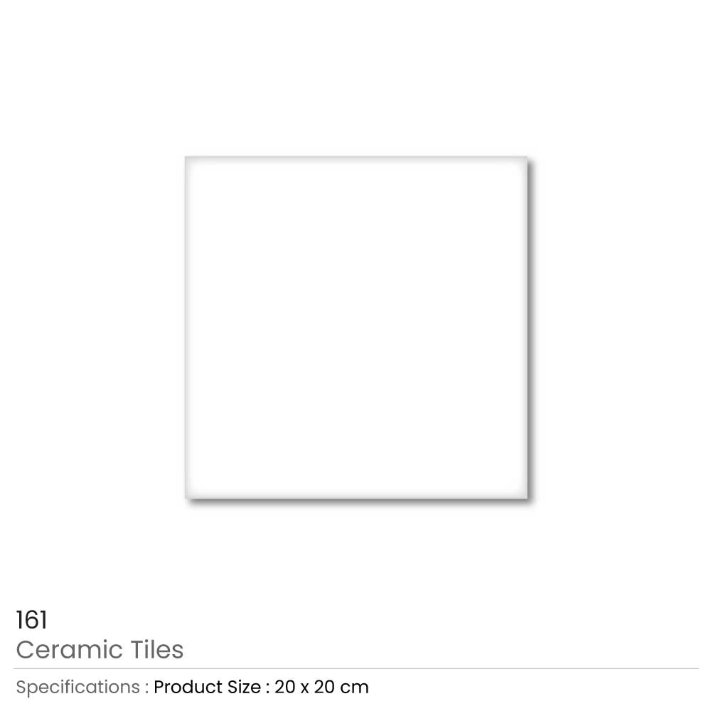 Sublimation Ceramic Tile - Glossy White, 20 x 20cm