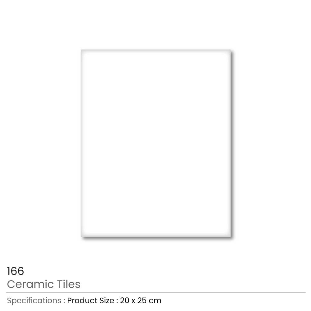 Sublimation Ceramic Tile - Glossy White, 20 x 25cm