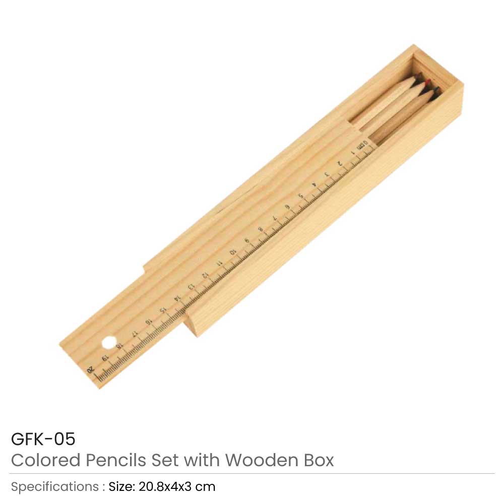 Colored Pencils Set in Wooden Box – Custom Branded Gift