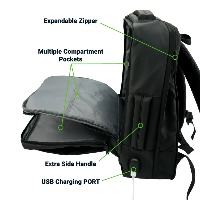 Multipurpose Expandable Travel Backpacks with USB Port