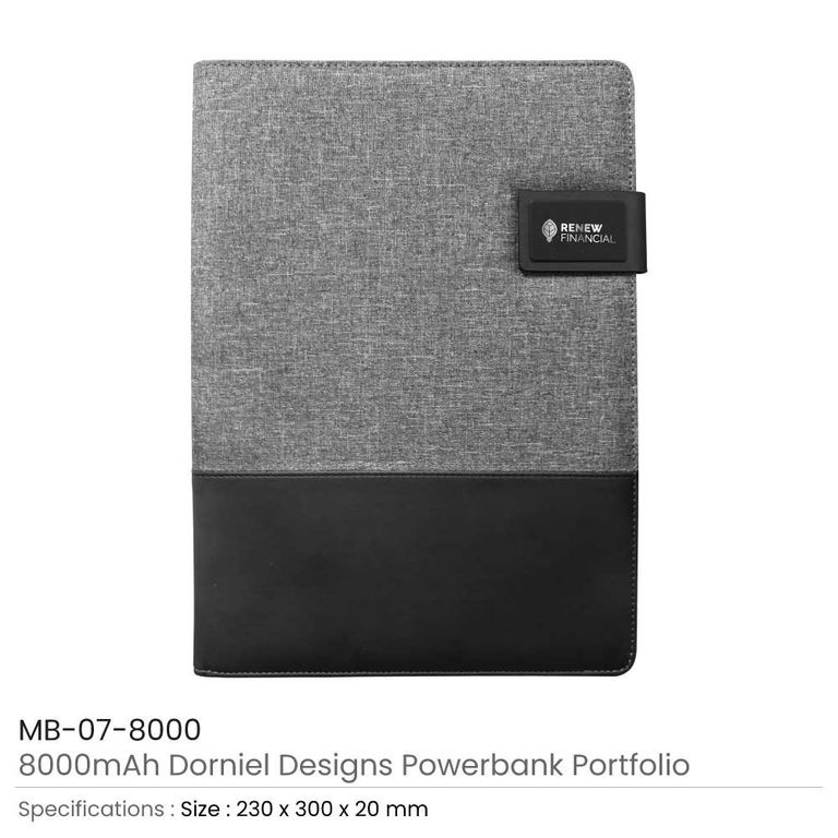 Dorniel Portfolio Folder with Built-In Power Bank