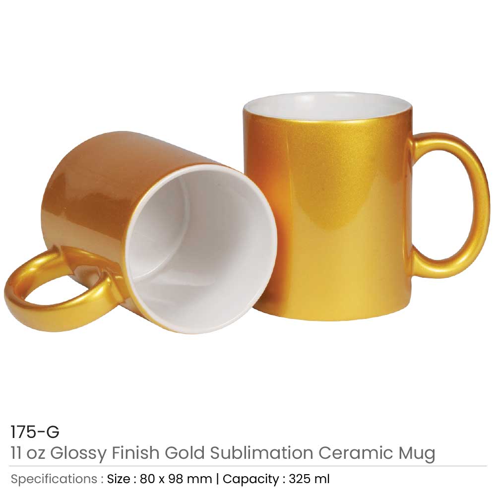 Gold-Finish Ceramic Mug