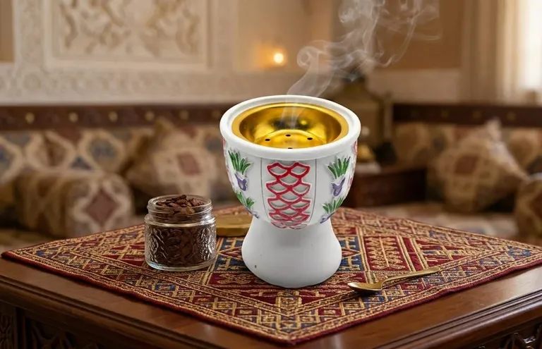 مبخرة خزفية مزخرفة – نقوش تقليدية
