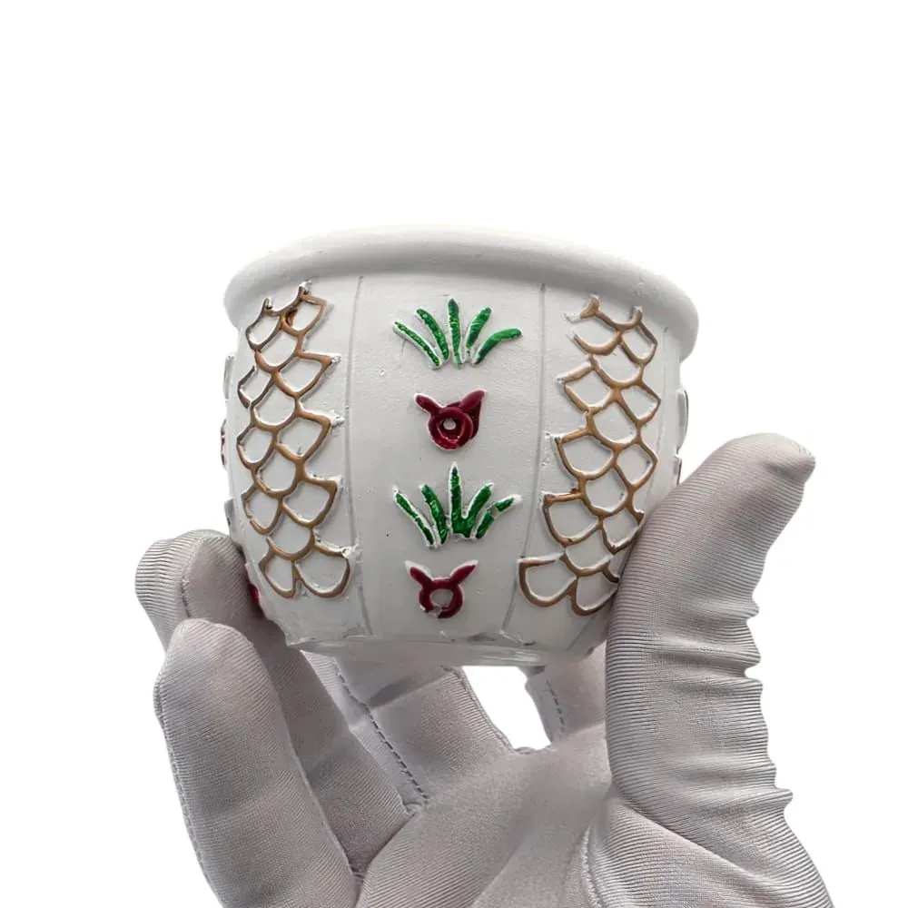 Ceramic Mabkhara Incense Burner – White & Gold