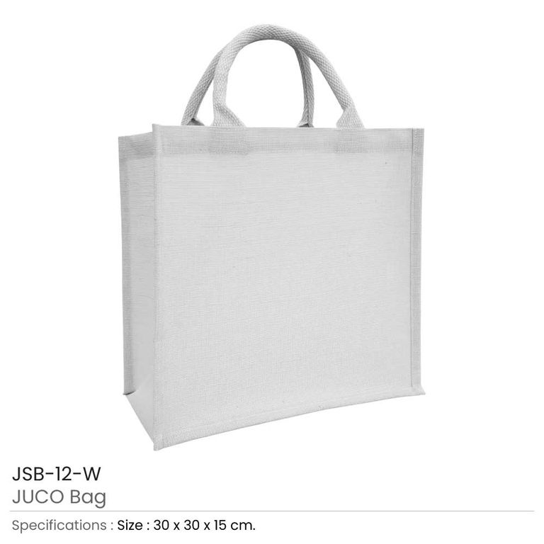 JUCO Shopping Tote Bag - White