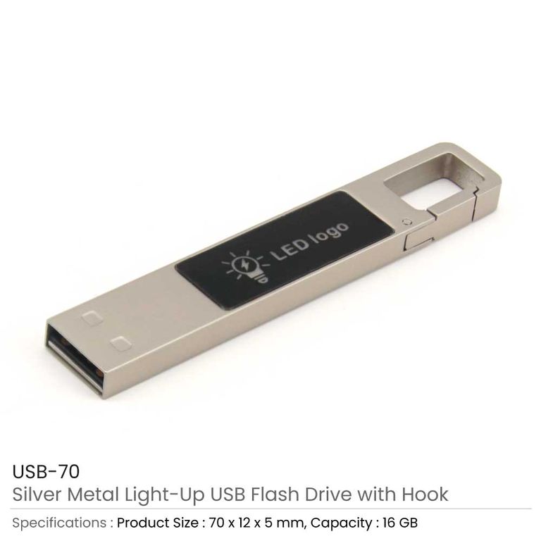 Light-Up Logo USB with Snap Hook