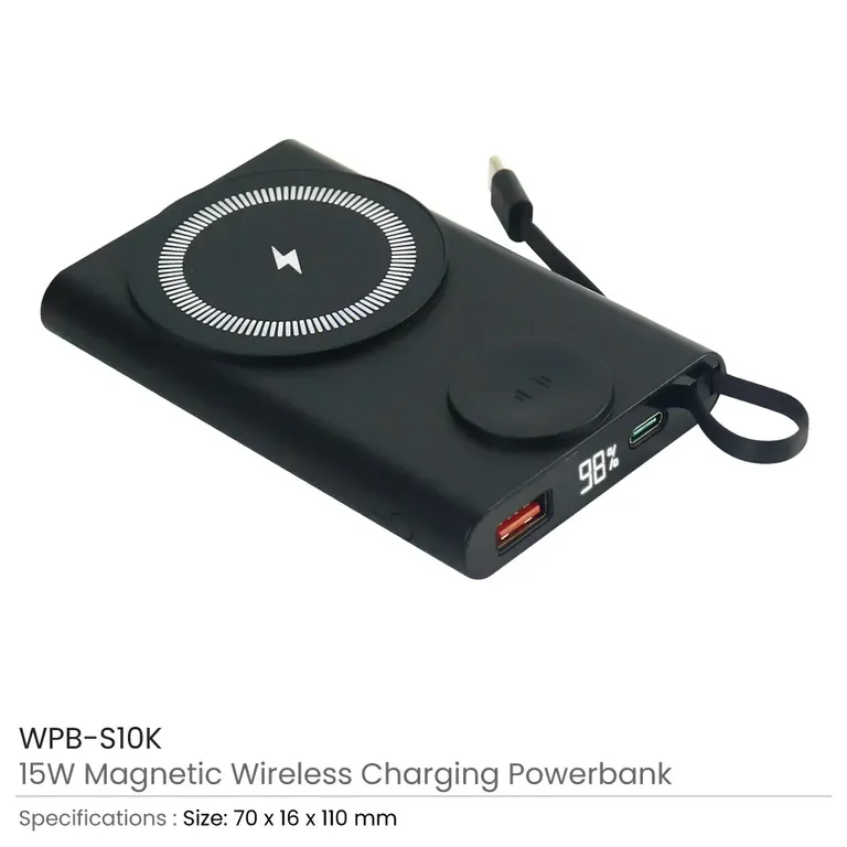 Magnetic Fast Wireless Charging Powerbank, 15W with iWatch Charger