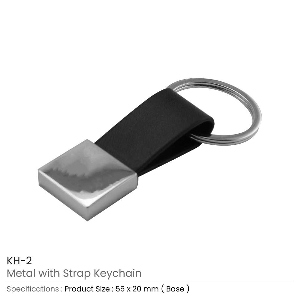 ميدالية مفاتيح معدنية بحزام جلدي – بنقش مخصص