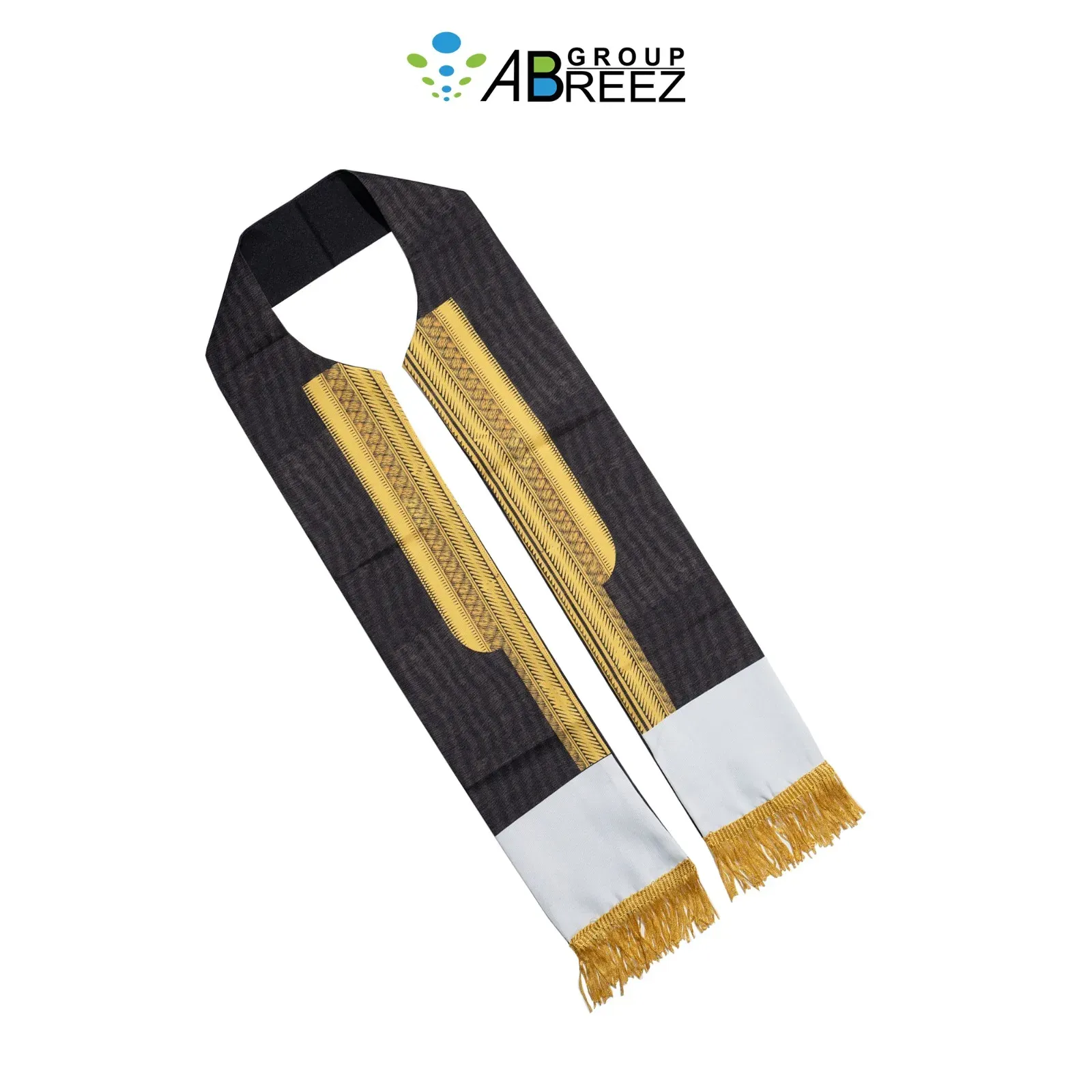 Shawl or scarf designed in the style of a traditional Arabic bisht — Black&Gold