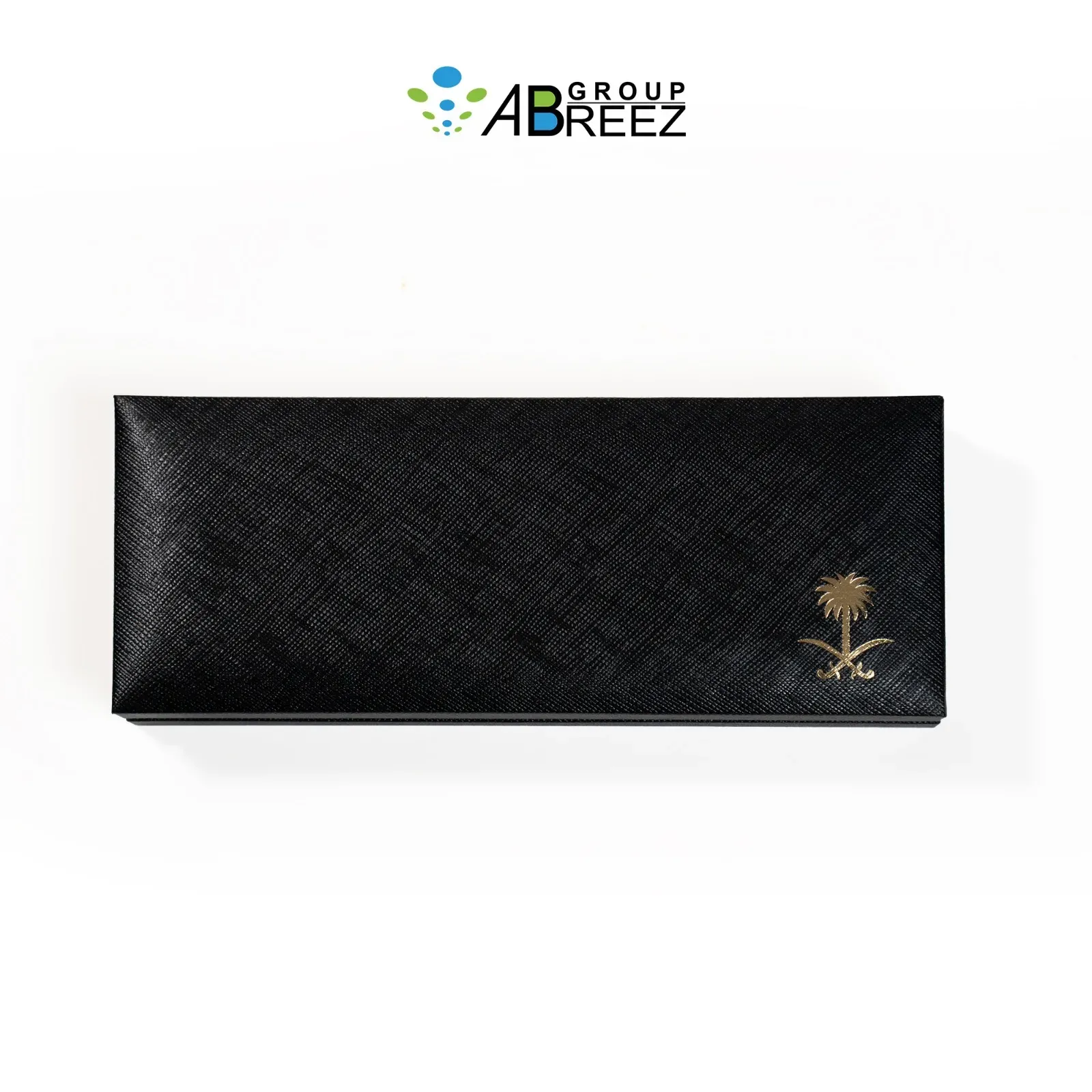 Pen gift box with a Saudi Arabia national emblem logo — Black