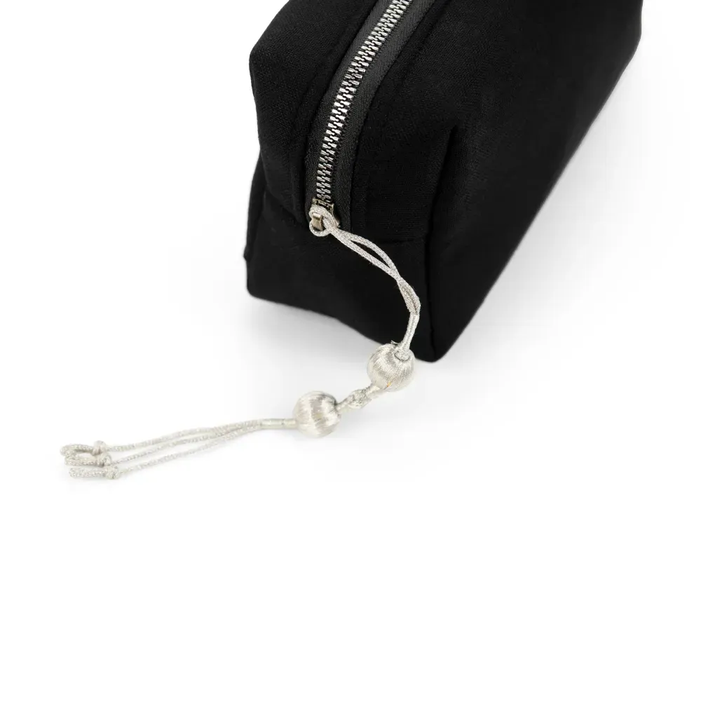 Black Multi-Purpose Utility & Cosmetic Pouch with Bisht