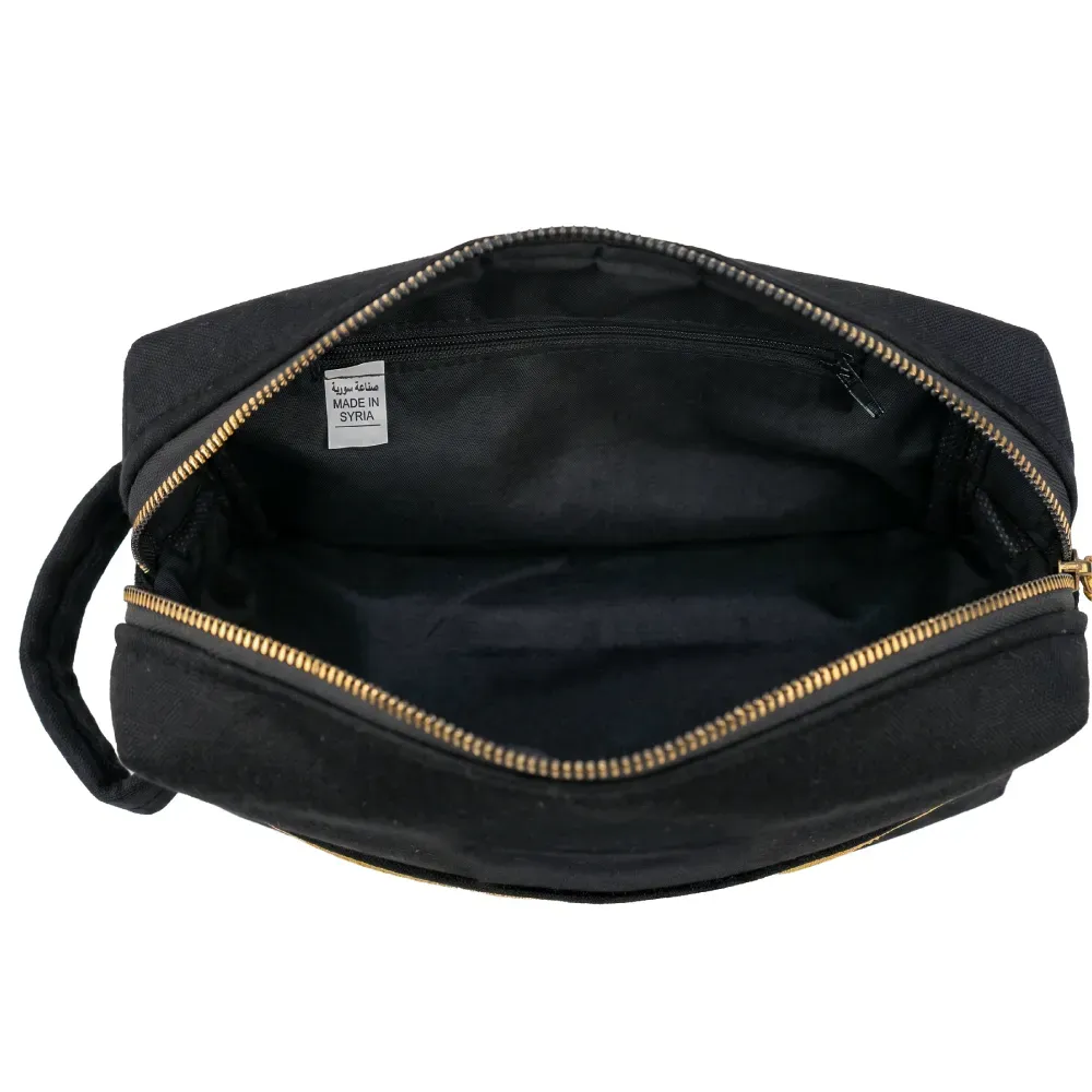Black Multi-Purpose Utility & Cosmetic Pouch with Bisht