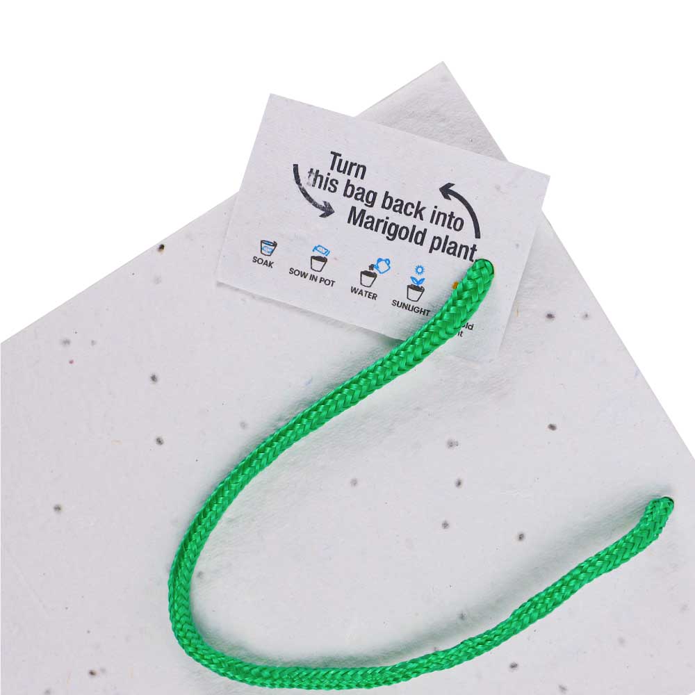 Plantable Marigold Seed Paper Bags in A4 Size with Tag